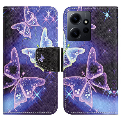 For Xiaomi Redmi Note 12 4G Stand Phone Leather Case Wallet Pattern Printing Phone Cover