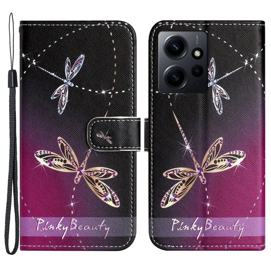 For Xiaomi Redmi Note 12 4G PU Leather Wallet Phone Case 3D Pattern Printing Phone Stand Cover