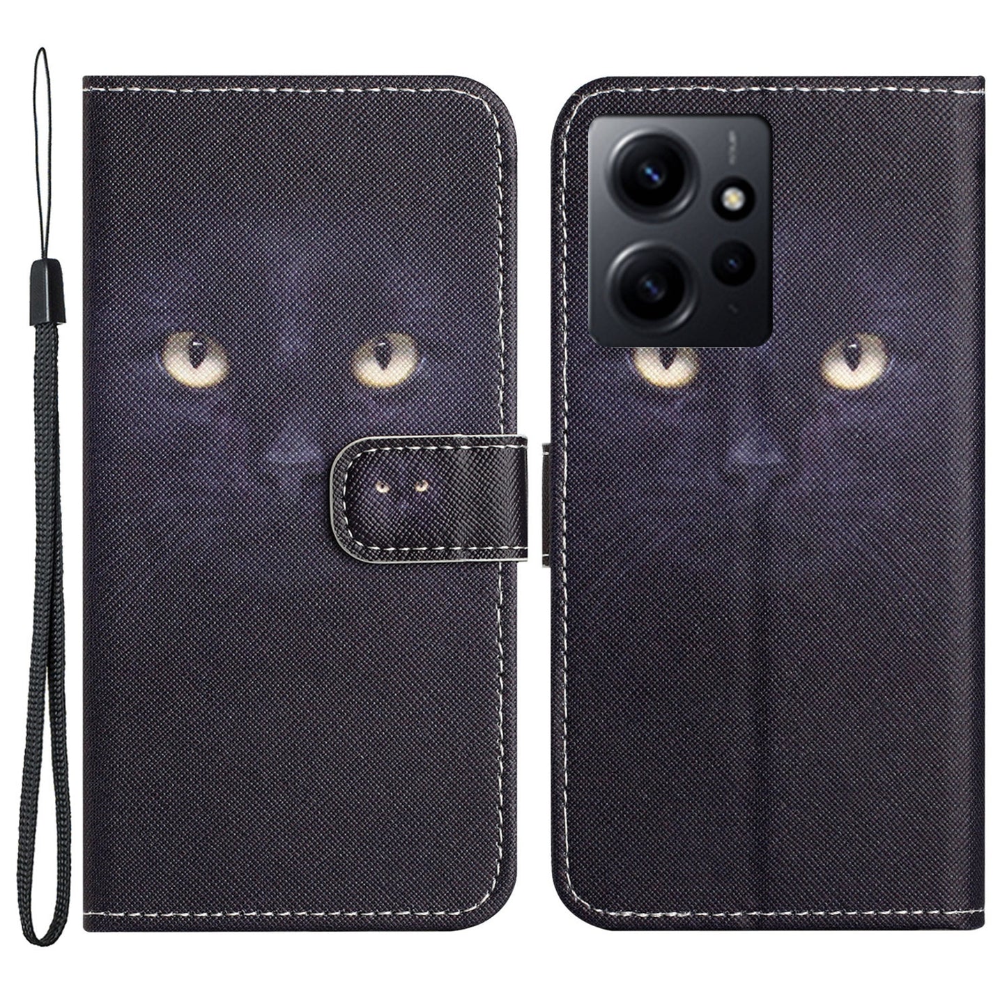 For Xiaomi Redmi Note 12 4G PU Leather Wallet Phone Case 3D Pattern Printing Phone Stand Cover