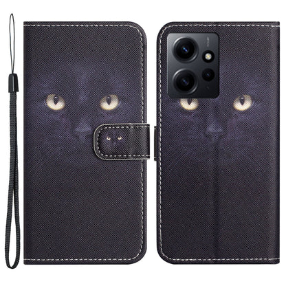 For Xiaomi Redmi Note 12 4G PU Leather Wallet Phone Case 3D Pattern Printing Phone Stand Cover