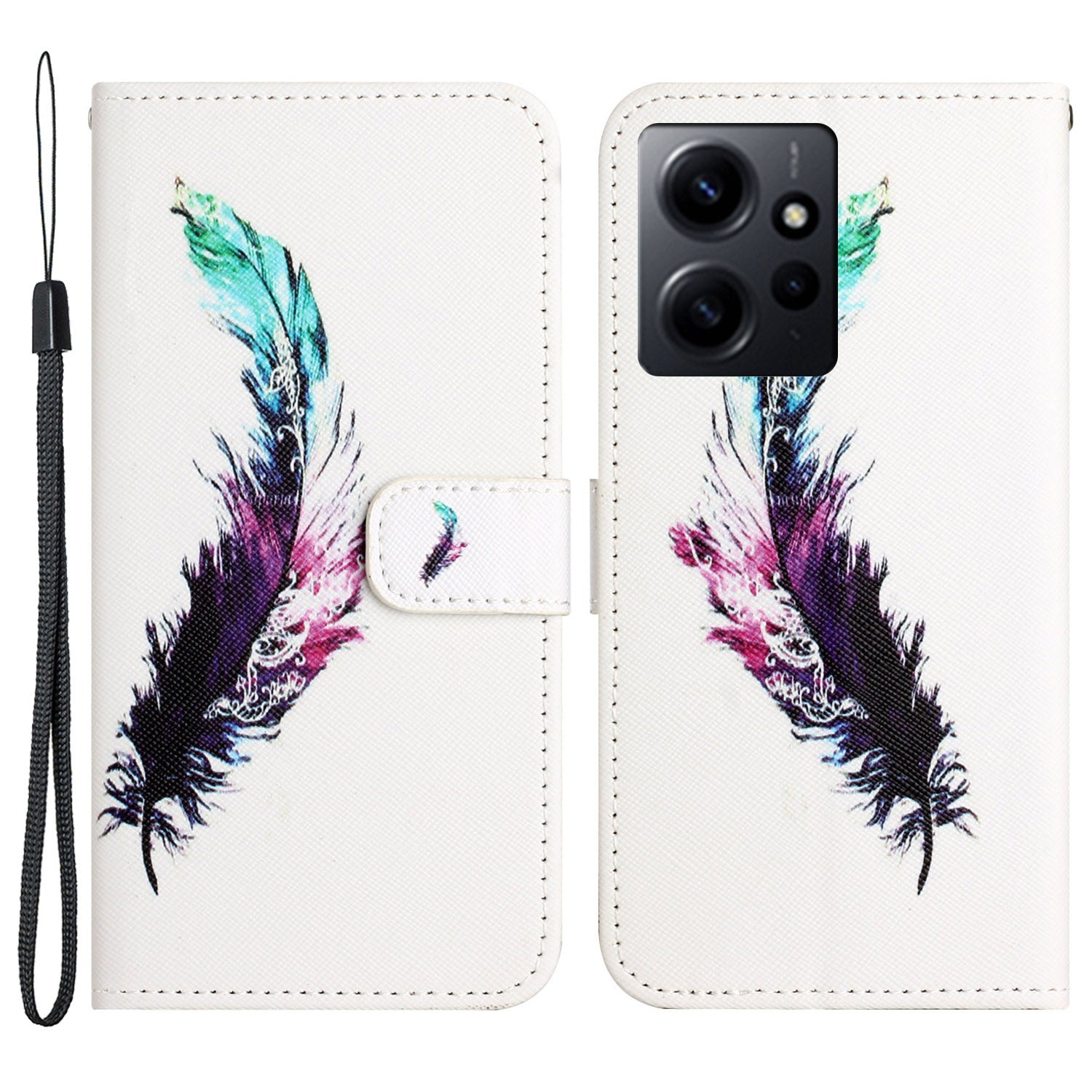 For Xiaomi Redmi Note 12 4G PU Leather Wallet Phone Case 3D Pattern Printing Phone Stand Cover