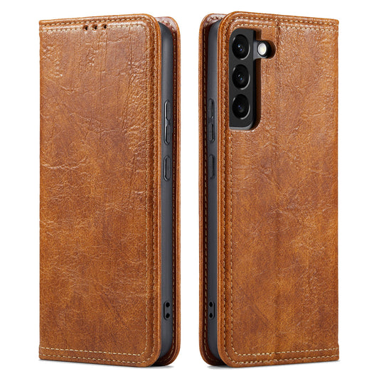 For Samsung Galaxy S23 Tree Texture Phone Cover Leather Anti-Dust Stand Wallet Phone Case