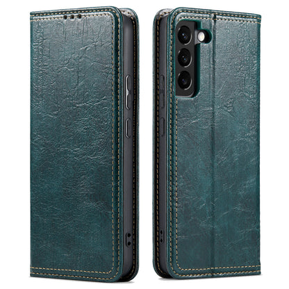 For Samsung Galaxy S23 Tree Texture Phone Cover Leather Anti-Dust Stand Wallet Phone Case