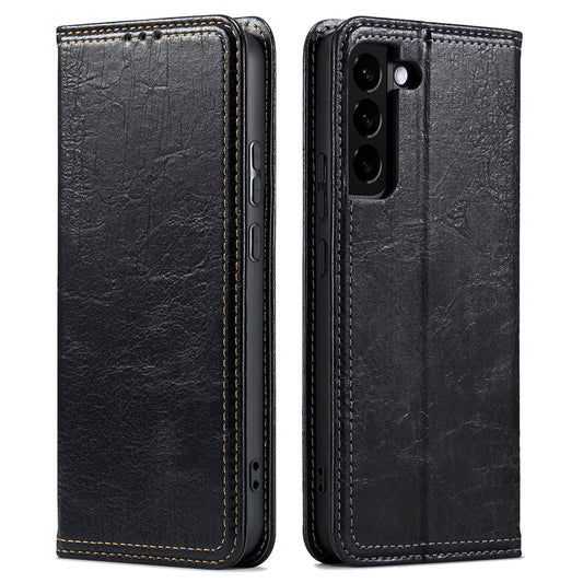 Anti-scratch Phone Case for Samsung Galaxy S23+ , Tree Texture Phone Cover Leather Stand Wallet Phone Shell