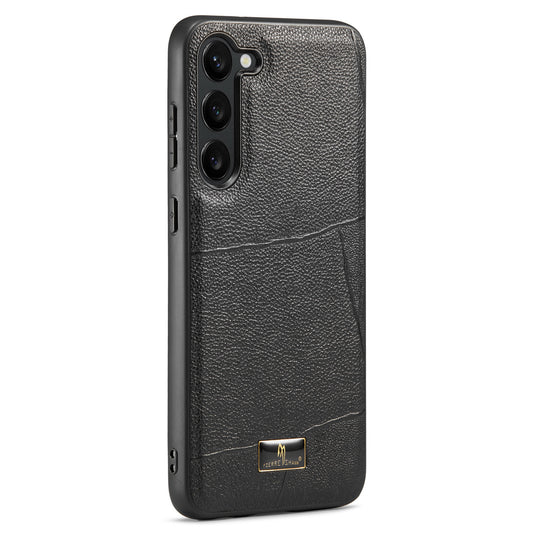 FIERRE SHANN For Samsung Galaxy S23 Cell Phone Cover Hardware Decor PU Leather+TPU Case