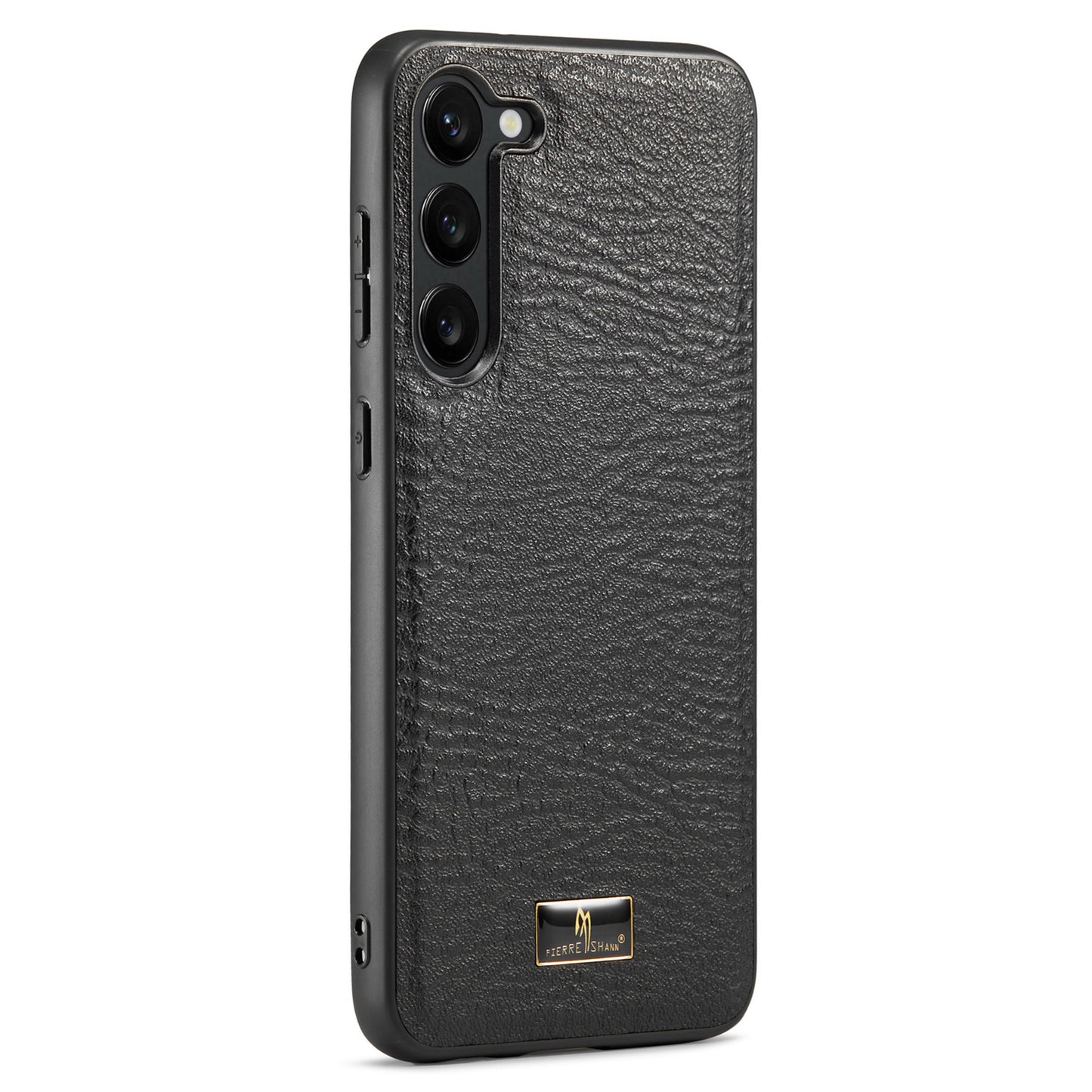 FIERRE SHANN For Samsung Galaxy S23 Cell Phone Cover Hardware Decor PU Leather+TPU Case