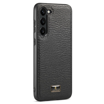 FIERRE SHANN For Samsung Galaxy S23 Cell Phone Cover Hardware Decor PU Leather+TPU Case