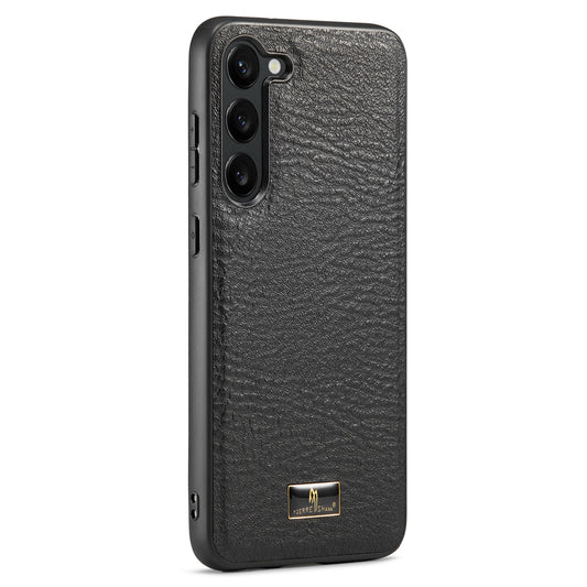 FIERRE SHANN For Samsung Galaxy S23 Cell Phone Cover Hardware Decor PU Leather+TPU Case
