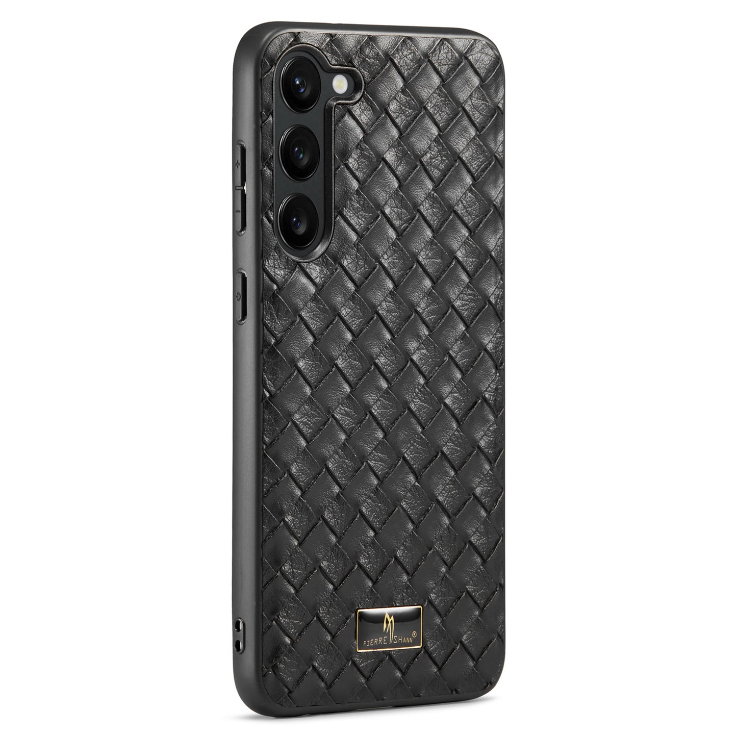 FIERRE SHANN For Samsung Galaxy S23 Cell Phone Cover Hardware Decor PU Leather+TPU Case