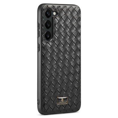FIERRE SHANN For Samsung Galaxy S23 Cell Phone Cover Hardware Decor PU Leather+TPU Case