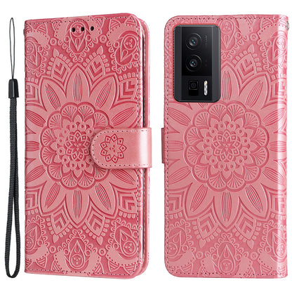 For Xiaomi Poco F5 Pro 5G / Redmi K60 Pro 5G / K60 5G Cell Phone Case Sunflower Imprinted Wallet Stand  Leather Cover