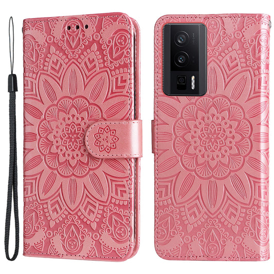 For Xiaomi Poco F5 Pro 5G / Redmi K60 Pro 5G / K60 5G Cell Phone Case Sunflower Imprinted Wallet Stand  Leather Cover