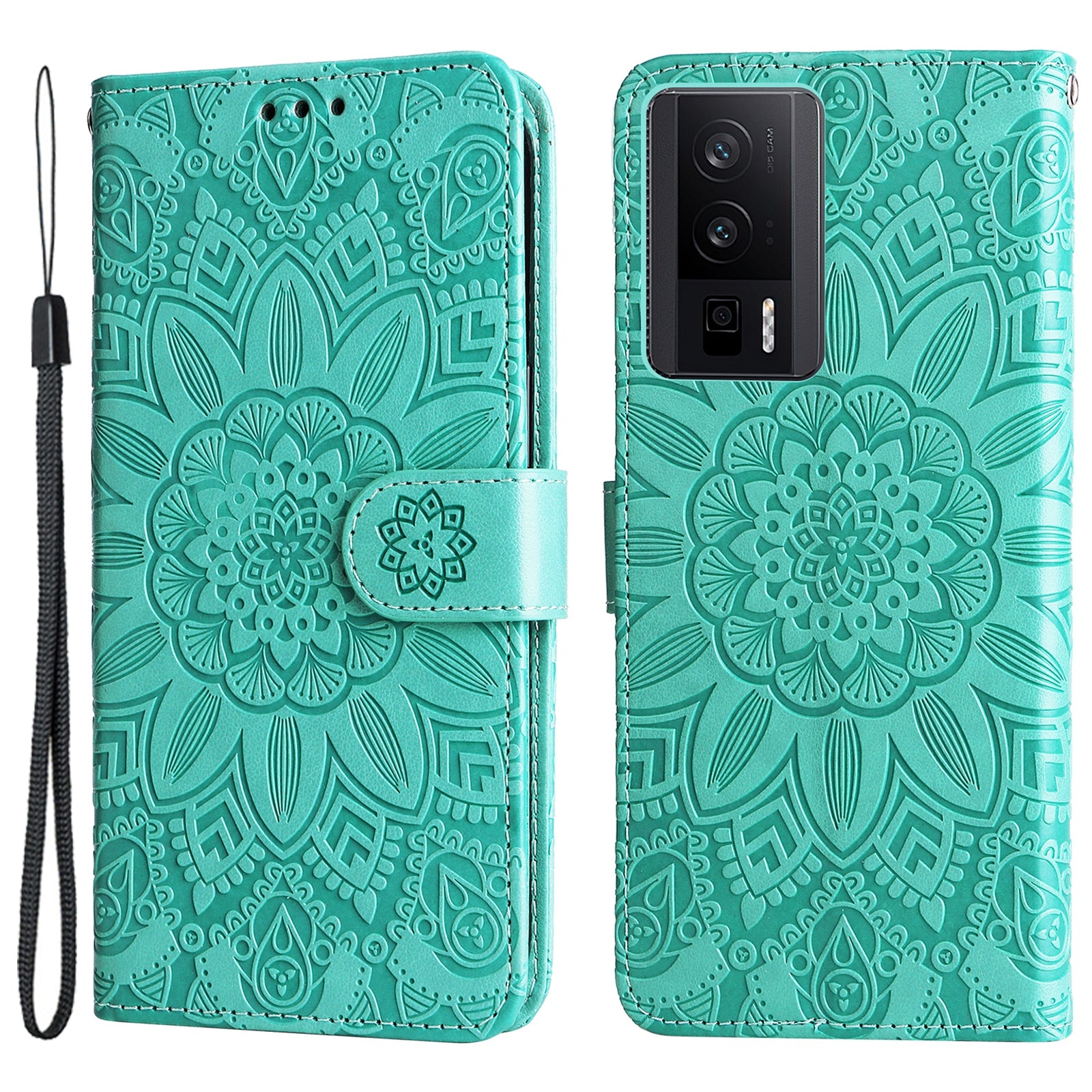 For Xiaomi Poco F5 Pro 5G / Redmi K60 Pro 5G / K60 5G Cell Phone Case Sunflower Imprinted Wallet Stand  Leather Cover