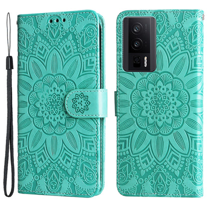 For Xiaomi Poco F5 Pro 5G / Redmi K60 Pro 5G / K60 5G Cell Phone Case Sunflower Imprinted Wallet Stand  Leather Cover