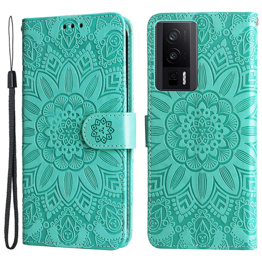 For Xiaomi Poco F5 Pro 5G / Redmi K60 Pro 5G / K60 5G Cell Phone Case Sunflower Imprinted Wallet Stand  Leather Cover