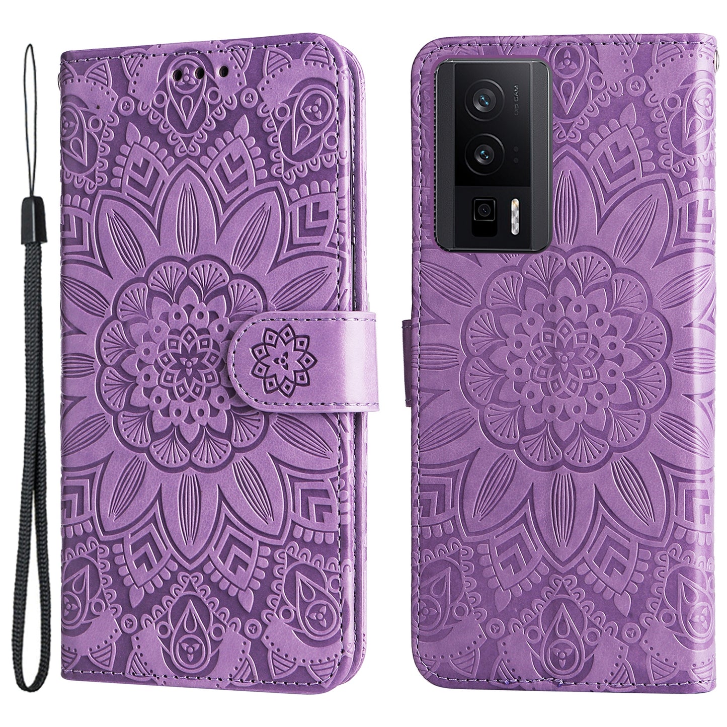 For Xiaomi Poco F5 Pro 5G / Redmi K60 Pro 5G / K60 5G Cell Phone Case Sunflower Imprinted Wallet Stand  Leather Cover