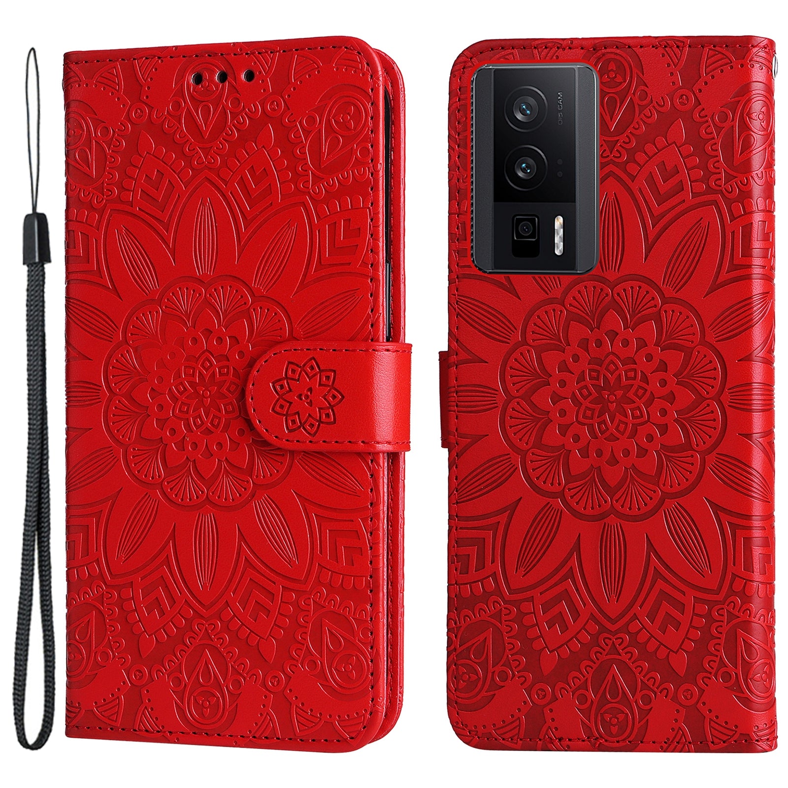 For Xiaomi Poco F5 Pro 5G / Redmi K60 Pro 5G / K60 5G Cell Phone Case Sunflower Imprinted Wallet Stand  Leather Cover