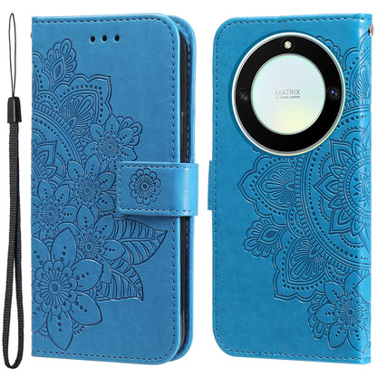 For Honor X40 5G / X9a 5G / Magic5 Lite 5G Flip Stand Cover Flower Imprinting Leather Wallet Case