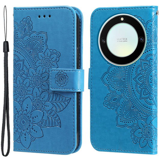 For Honor X40 5G / X9a 5G / Magic5 Lite 5G Flip Stand Cover Flower Imprinting Leather Wallet Case