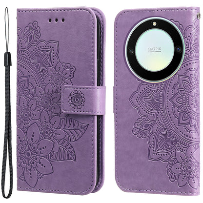 For Honor X40 5G / X9a 5G / Magic5 Lite 5G Flip Stand Cover Flower Imprinting Leather Wallet Case
