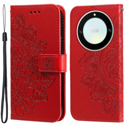 For Honor X40 5G / X9a 5G / Magic5 Lite 5G Flip Stand Cover Flower Imprinting Leather Wallet Case