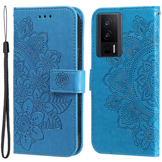 For Xiaomi Poco F5 Pro 5G / Redmi K60 Pro 5G / K60 5G Imprinting Leather Stand Wallet Case Anti-Dust Flower Phone Cover