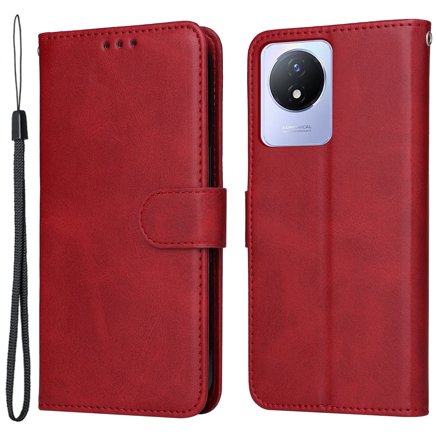 For vivo Y02 4G Calf Texture Leather Phone Case Flip Stand Wallet Shockproof Shell