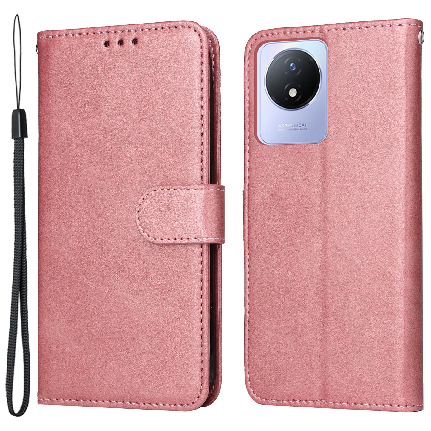 For vivo Y02 4G Calf Texture Leather Phone Case Flip Stand Wallet Shockproof Shell