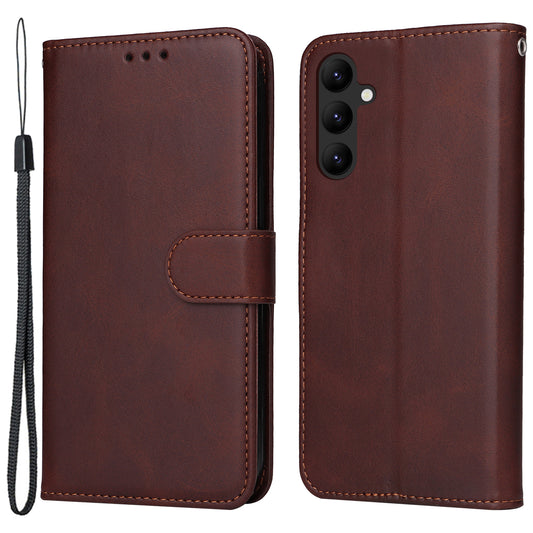 For Samsung Galaxy A24 4G PU Leather Wallet Phone Case Calf Texture Anti-drop Stand Mobile Cover