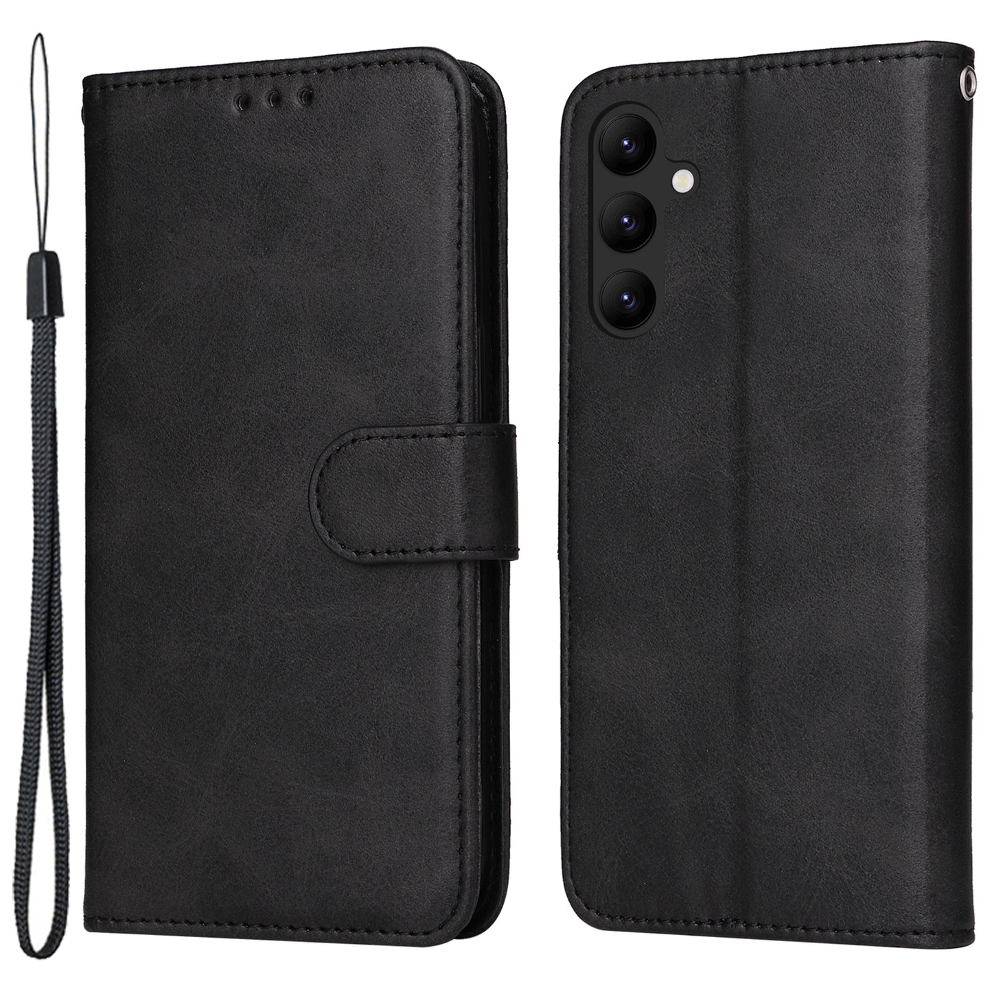 For Samsung Galaxy A24 4G PU Leather Wallet Phone Case Calf Texture Anti-drop Stand Mobile Cover