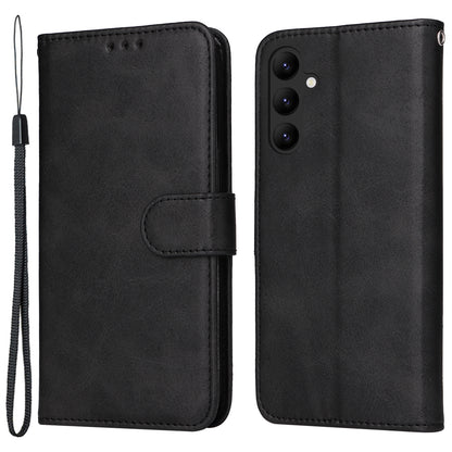 For Samsung Galaxy A24 4G PU Leather Wallet Phone Case Calf Texture Anti-drop Stand Mobile Cover