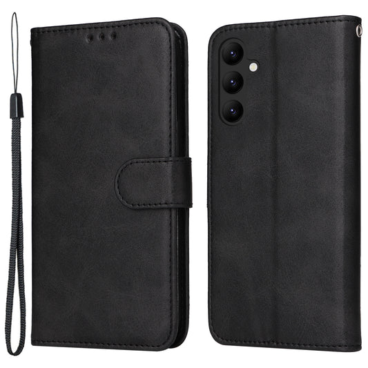 For Samsung Galaxy A24 4G PU Leather Wallet Phone Case Calf Texture Anti-drop Stand Mobile Cover
