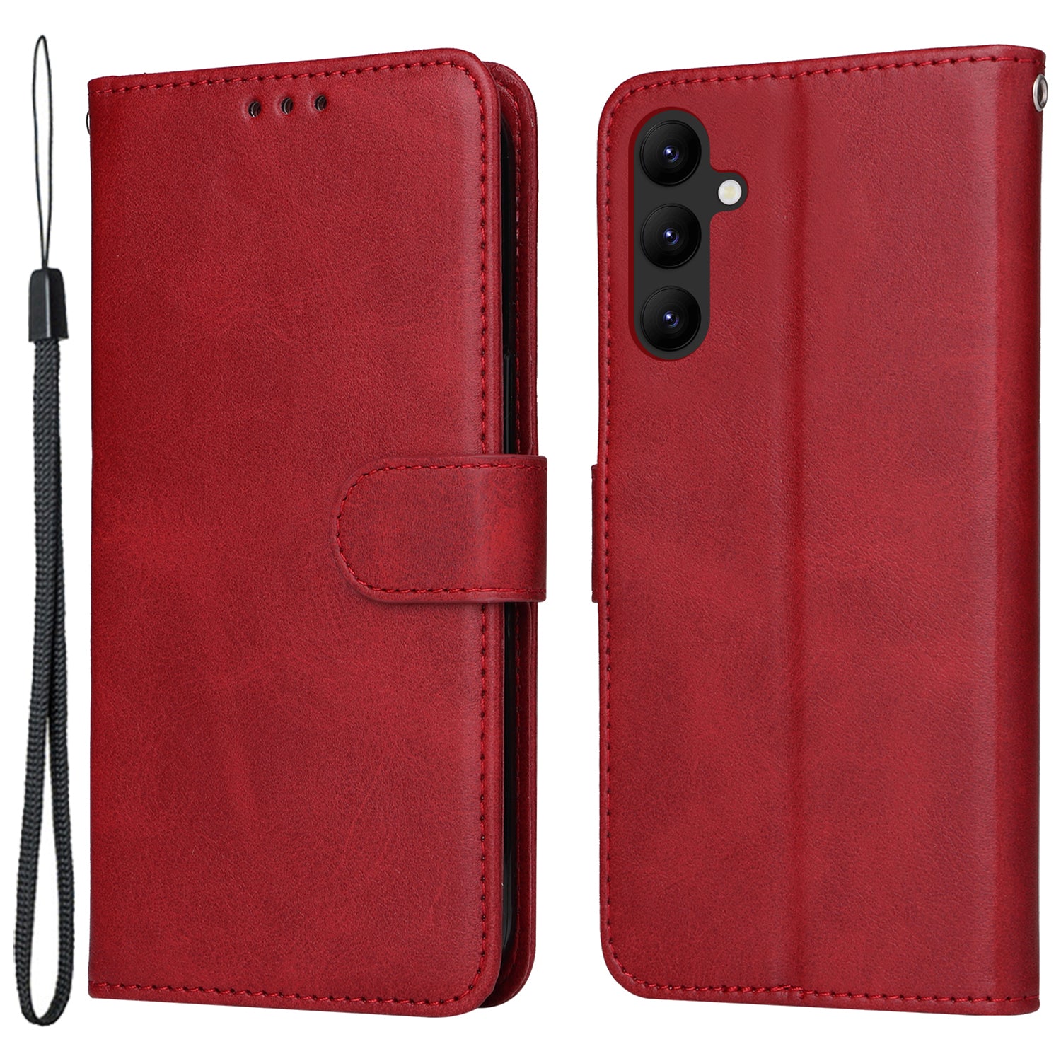 For Samsung Galaxy A24 4G PU Leather Wallet Phone Case Calf Texture Anti-drop Stand Mobile Cover