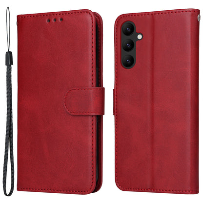 For Samsung Galaxy A24 4G PU Leather Wallet Phone Case Calf Texture Anti-drop Stand Mobile Cover