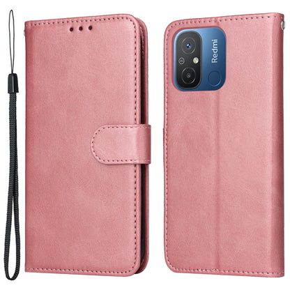 For Xiaomi Redmi 12C 4G / 11A 4G Calf Texture Smartphone Cover PU Leather Wallet Phone Stand Case