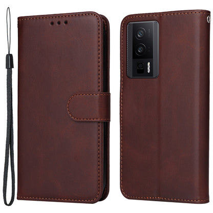 For Xiaomi Poco F5 Pro 5G / Redmi K60 Pro 5G / K60 5G Leather Shockproof Phone Case Calf Texture Stand Wallet Smartphone Cover