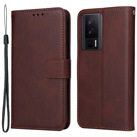 For Xiaomi Poco F5 Pro 5G / Redmi K60 Pro 5G / K60 5G Leather Shockproof Phone Case Calf Texture Stand Wallet Smartphone Cover