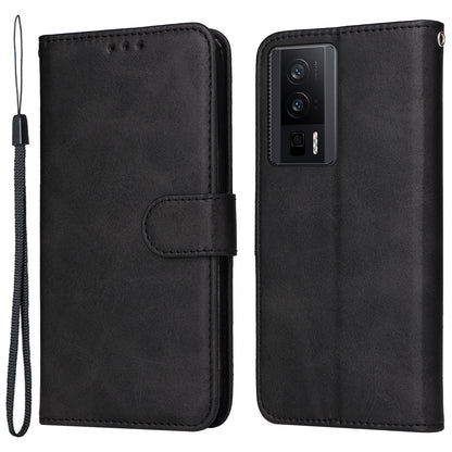For Xiaomi Poco F5 Pro 5G / Redmi K60 Pro 5G / K60 5G Leather Shockproof Phone Case Calf Texture Stand Wallet Smartphone Cover