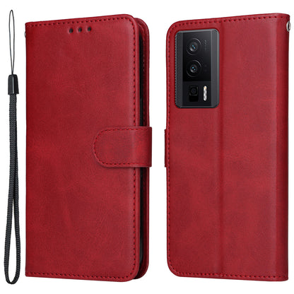 For Xiaomi Poco F5 Pro 5G / Redmi K60 Pro 5G / K60 5G Leather Shockproof Phone Case Calf Texture Stand Wallet Smartphone Cover