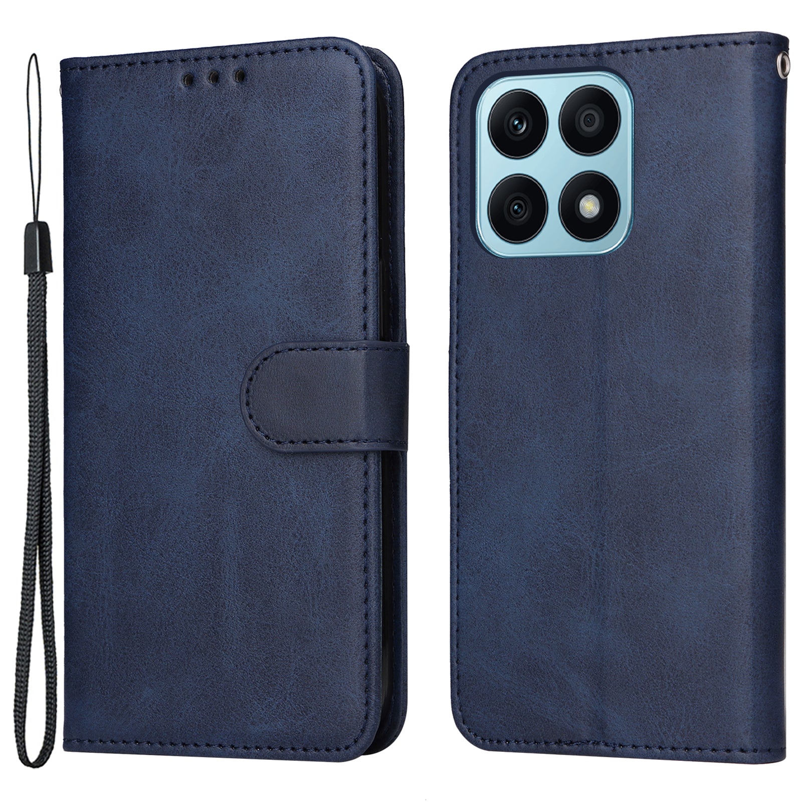 For Honor X8a 4G Phone Wallet Case Calf Texture PU Leather Stand Cell Phone Cover