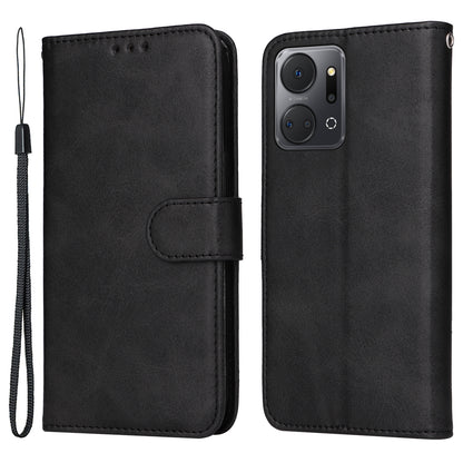 Calf Texture Leather Cover for Honor X7a 5G , Stand Wallet Anti-drop Phone Case