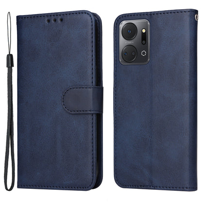 Calf Texture Leather Cover for Honor X7a 5G , Stand Wallet Anti-drop Phone Case