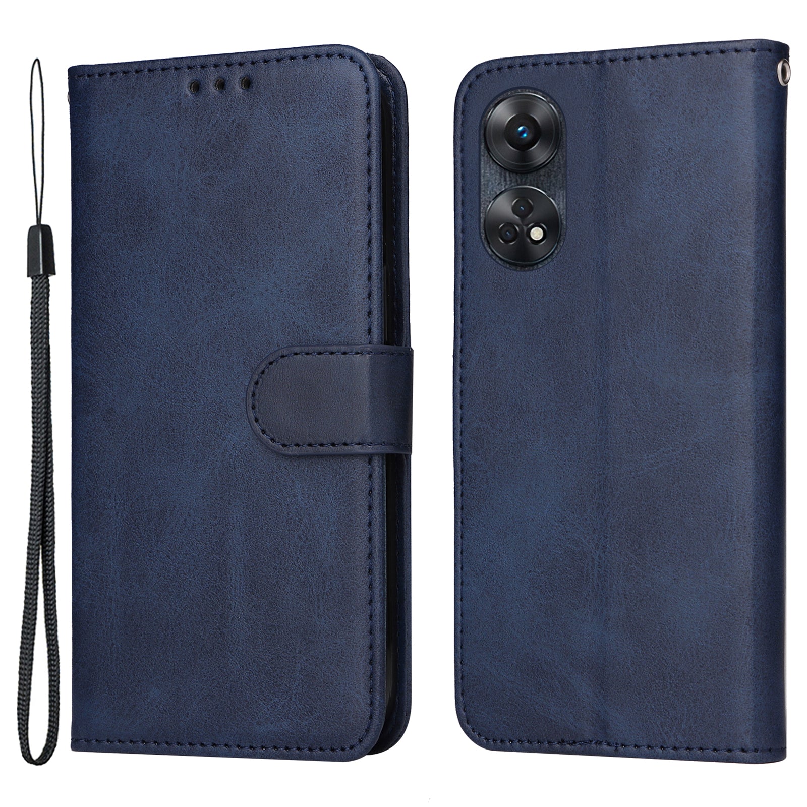 For Oppo Reno8 T 4G Phone Leather Case Calf Texture Stand Wallet Protective Phone Cover