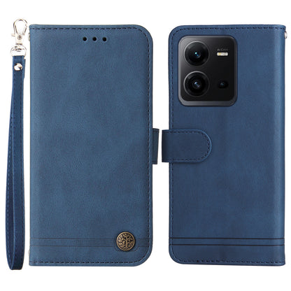For vivo V25e 4G / V25 5G Skin-touch Feeling Leather Phone Case Tree Pattern Imprinted Lines Cover Stand Wallet