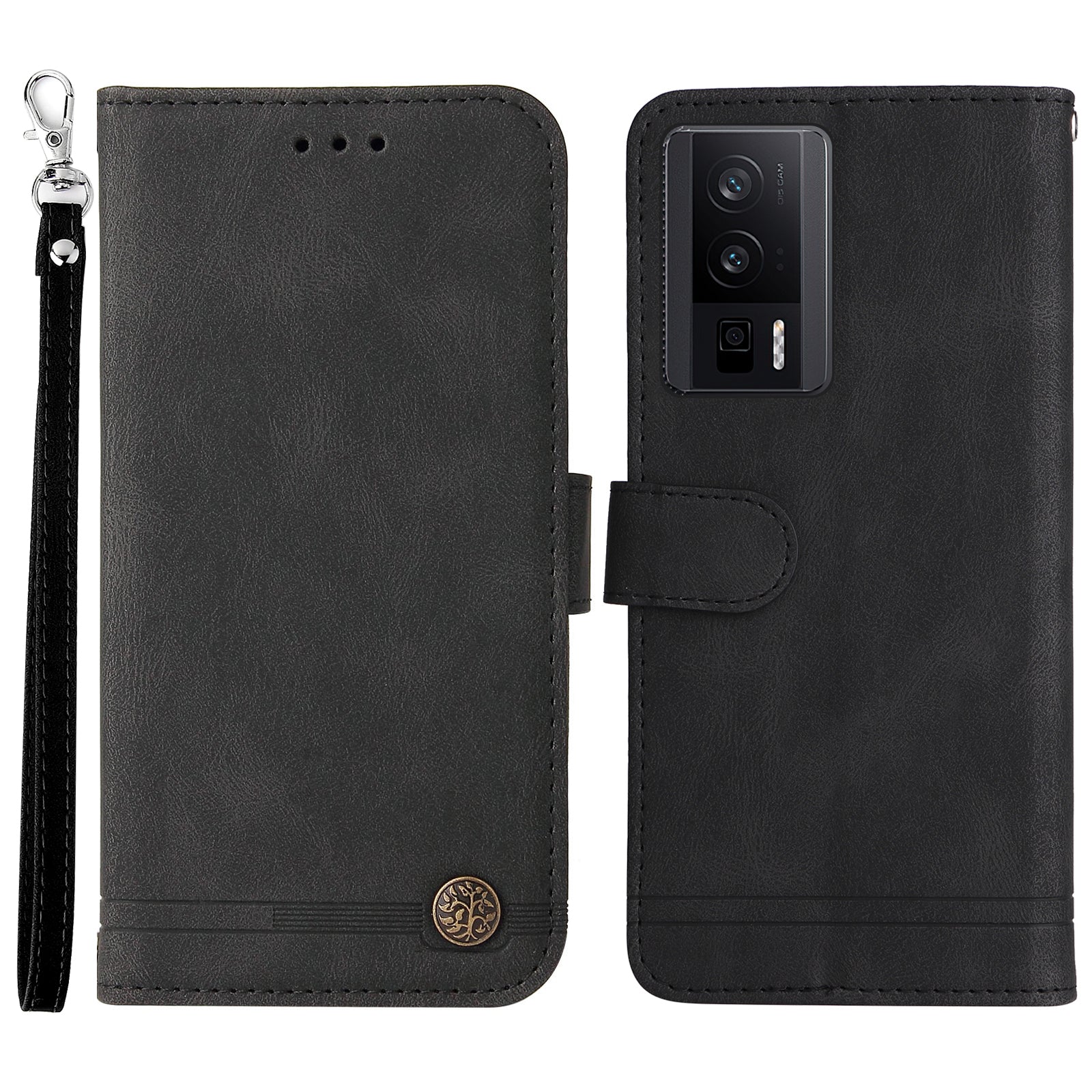 For Xiaomi Poco F5 Pro 5G / Redmi K60 Pro 5G / Redmi K60 5G Cell Phone Cover Skin-touch Feeling Leather Imprinted Lines Stand Case Wallet