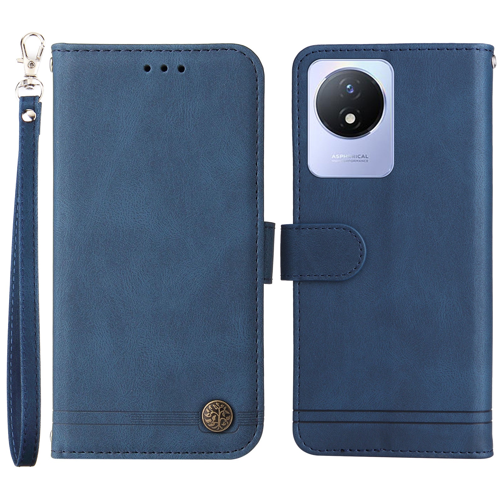 For vivo Y02 4G Magnetic Closure Phone Cover Skin-touch Feeling Leather Imprinted Lines Stand Case Wallet