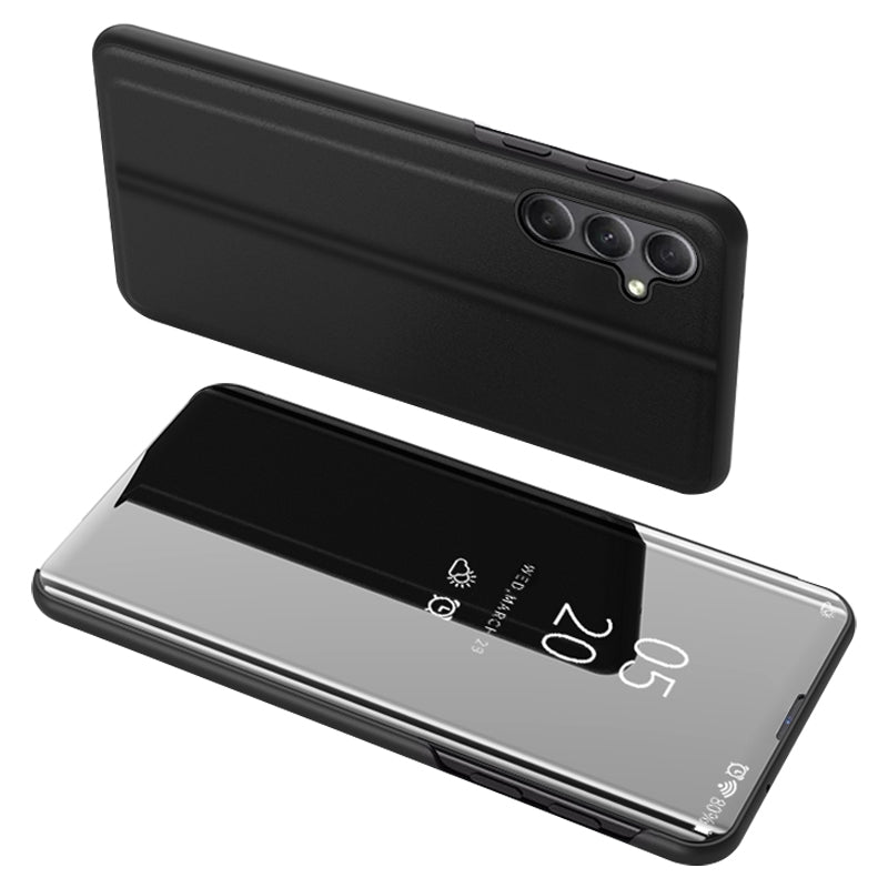 View Window Mirror PU Leather Case for Samsung Galaxy A34 5G , Stand Electroplating Phone Cover