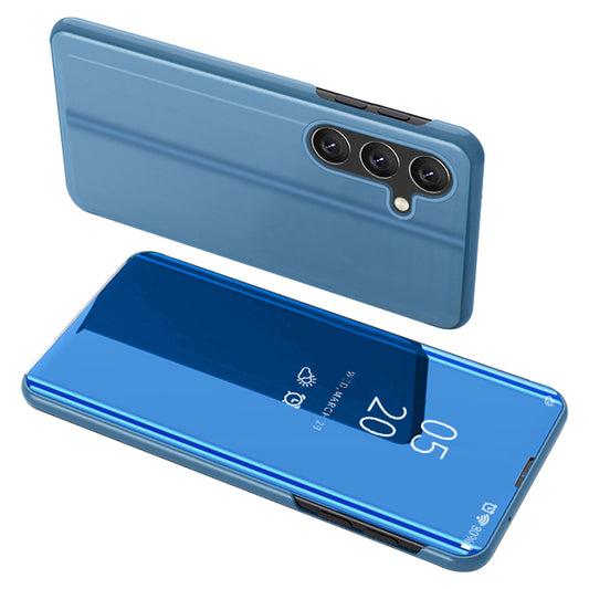 For Samsung Galaxy A24 4G View Window Mirror PU Leather Case Stand Electroplating Phone Cover