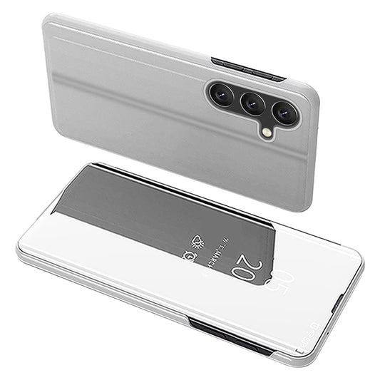 For Samsung Galaxy A24 4G View Window Mirror PU Leather Case Stand Electroplating Phone Cover