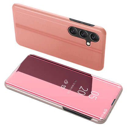 For Samsung Galaxy A24 4G View Window Mirror PU Leather Case Stand Electroplating Phone Cover